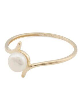 PEARL D'OR 10kt Gold Pearl Bypass Ring